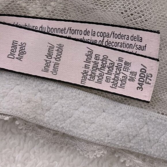5/$25 Victoria’s Secret Light Grey Dream Angels Lined Demi Bra 34DDD/34F - Picture 11 of 13